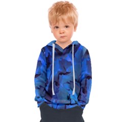 Peony In Blue Kids  Overhead Hoodie by LavishWithLove