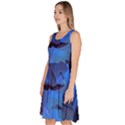 Peony in Blue Knee Length Skater Dress With Pockets View2