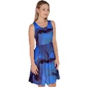 Peony in Blue Knee Length Skater Dress With Pockets View3