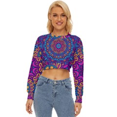 Vibrant Violet Mandala Lightweight Long Sleeve Sweatshirt