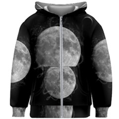 Lune Étoilé Kids  Zipper Hoodie Without Drawstring by kcreatif