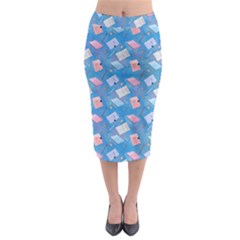 Notepads Pens And Pencils Midi Pencil Skirt by SychEva