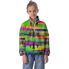 Mermaids And Unicorn Colors For Flower Joy Kids  Half Zip Hoodie by pepitasart