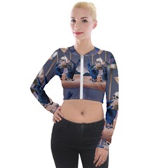 Death Long Sleeve Cropped Velvet Jacket by Blueketchupshop