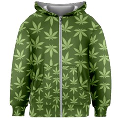 Weed Pattern Kids  Zipper Hoodie Without Drawstring by Valentinaart