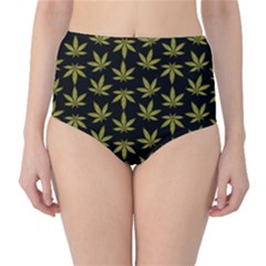 Weed Pattern Classic High-waist Bikini Bottoms by Valentinaart