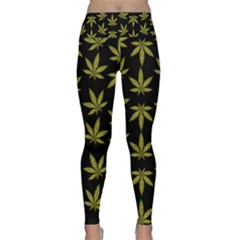 Weed Pattern Lightweight Velour Classic Yoga Leggings by Valentinaart