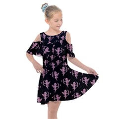 Cupid Pattern Kids  Shoulder Cutout Chiffon Dress by Valentinaart