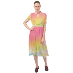 Sunset Keyhole Neckline Chiffon Dress