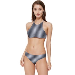 Simple Line Pattern Banded Triangle Bikini Set