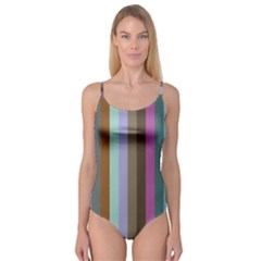 Simple Line Pattern Camisole Leotard 