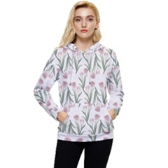 Floral Pattern Women s Lightweight Drawstring Hoodie by Valentinaart