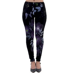 Floral Pattern Lightweight Velour Leggings by Valentinaart