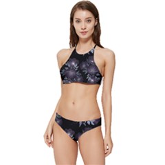 Floral Pattern Banded Triangle Bikini Set