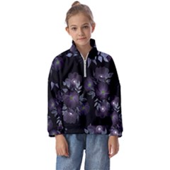 Floral Pattern Kids  Half Zip Hoodie by Valentinaart