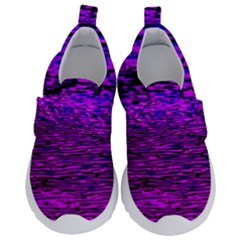 Magenta Waves Flow Series 2 Kids  Velcro No Lace Shoes by DimitriosArt