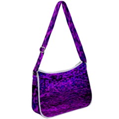 Magenta Waves Flow Series 2 Zip Up Shoulder Bag by DimitriosArt