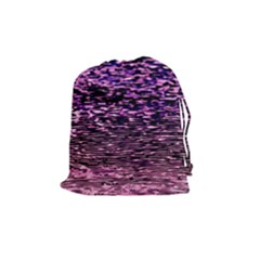 Purple  Waves Abstract Series No2 Drawstring Pouch (medium) by DimitriosArt