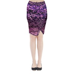 Purple  Waves Abstract Series No2 Midi Wrap Pencil Skirt by DimitriosArt