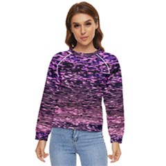 Purple  Waves Abstract Series No2 Women s Long Sleeve Raglan Tee