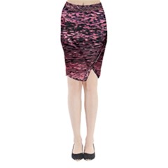 Pink  Waves Flow Series 11 Midi Wrap Pencil Skirt by DimitriosArt