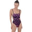 Pink  waves flow series 11 Tie Strap One Piece Swimsuit View1