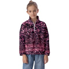 Pink  Waves Flow Series 11 Kids  Half Zip Hoodie by DimitriosArt