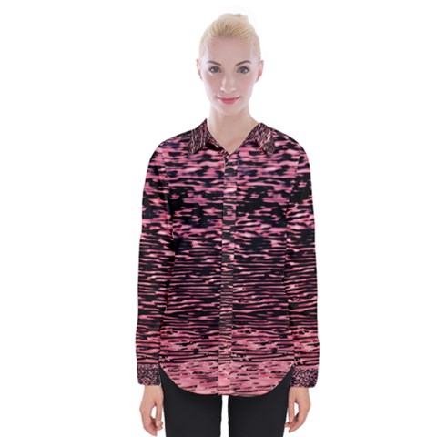Pink  Waves Flow Series 11 Womens Long Sleeve Shirt by DimitriosArt