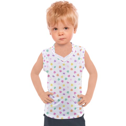 Valentines Day Candy Hearts Pattern - White Kids  Sport Tank Top by JessySketches