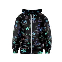 Flowers Pattern Kids  Zipper Hoodie by Sparkle