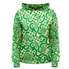 Liquid Art Pouring Abstract Seamless Pattern Lover Green Maze Women s Pullover Hoodie by artico