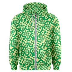 Liquid Art Pouring Abstract Seamless Pattern Lover Green Maze Men s Zipper Hoodie by artico