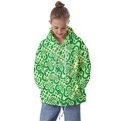 Liquid Art Pouring Abstract Seamless Pattern Lover Green Maze Kids  Oversized Hoodie by artico