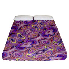 Liquid Art Pouring Abstract Seamless Pattern Tiger Eyes Fitted Sheet (california King Size) by artico