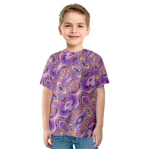 Liquid Art Pouring Abstract Seamless Pattern Tiger Eyes Kids  Sport Mesh Tee by artico