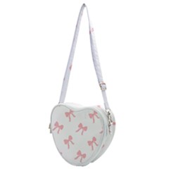 Pink Ribbons Pattern Heart Shoulder Bag by Littlebird