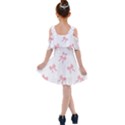 Pink bow pattern Kids  Shoulder Cutout Chiffon Dress View2