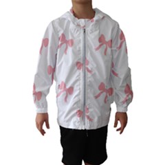 Pink Bow Pattern Kids  Hooded Windbreaker by Littlebird