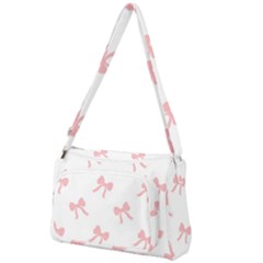 Pink Bow Pattern Front Pocket Crossbody Bag by Littlebird