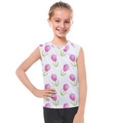 Tulips Watercolor Pattern Kids  Mesh Tank Top by Littlebird
