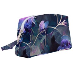 Dark Floral Wristlet Pouch Bag (large) by Dazzleway