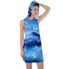 Moon Mountains Racer Back Hoodie Dress by Dazzleway