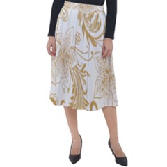 Flowers Shading Pattern Classic Velour Midi Skirt  by fashionpod