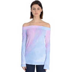 Watercolor Clouds2 Off Shoulder Long Sleeve Top