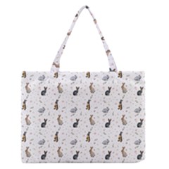 Cute Rabbit Zipper Medium Tote Bag by SychEva