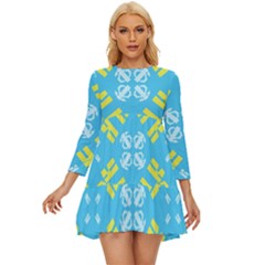 Abstract Pattern Geometric Backgrounds   Long Sleeve Babydoll Dress by Eskimos