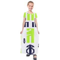 Abstract Pattern Geometric Backgrounds   Kids  Short Sleeve Maxi Dress by Eskimos