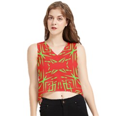 Abstract Pattern Geometric Backgrounds   V-neck Cropped Tank Top by Eskimos