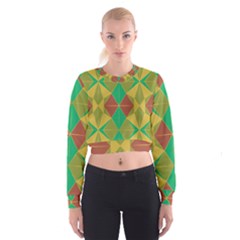 Abstract Pattern Geometric Backgrounds   Cropped Sweatshirt by Eskimos