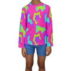 Abstract Pattern Geometric Backgrounds   Kids  Long Sleeve Swimwear